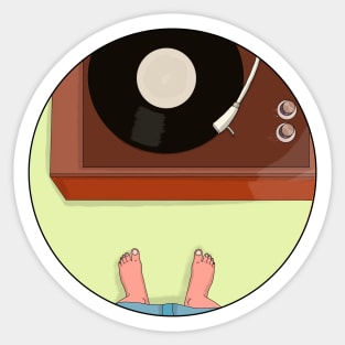 Vintage Record Player Sticker